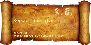 Kopasz Bertalan névjegykártya