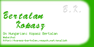 bertalan kopasz business card